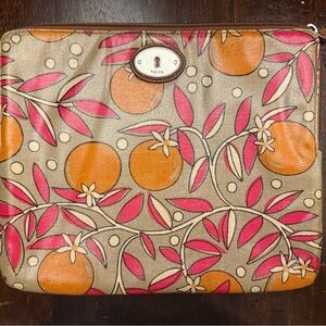 Fossil Orange and Pink iPad Pouch